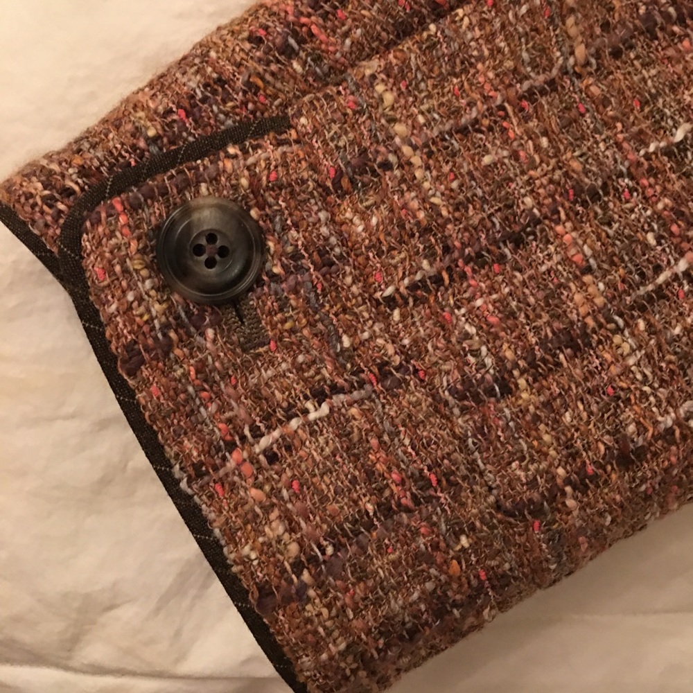 Linda Allard EllenTracy Golden Brown Tweed Blazer 12/14 - Picture 13 of 15